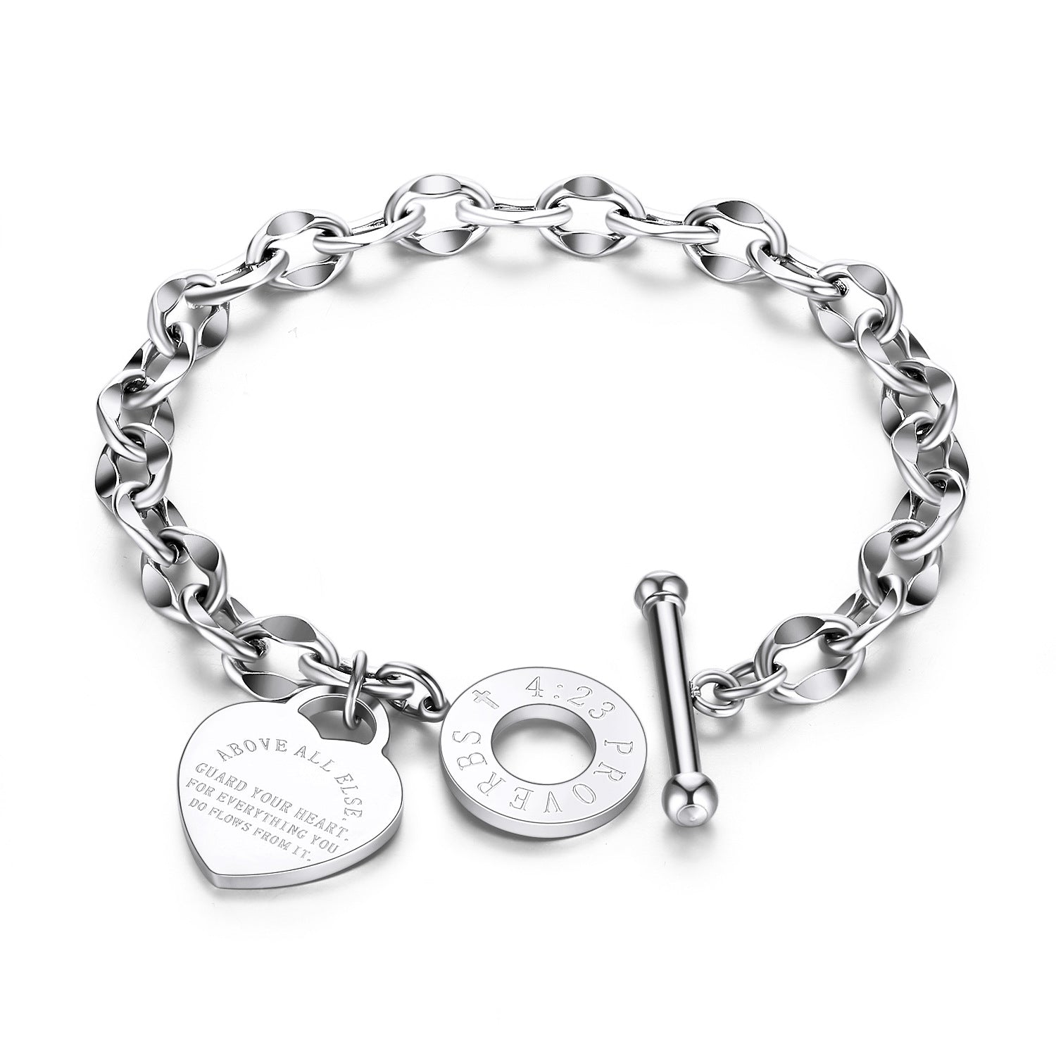 The Infinite Bond: Geometric Titanium Love Bracelet