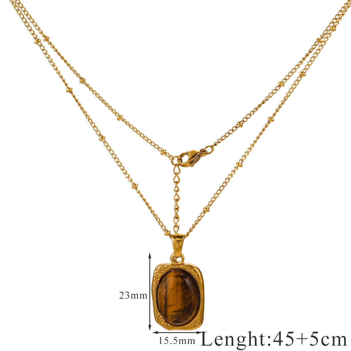 The Amber Soul – Tigereye & Titanium Statement Necklace