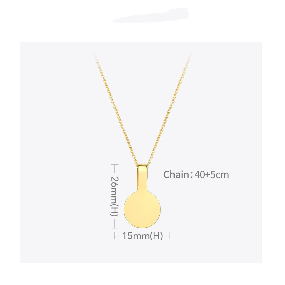 Mirror titanium steel necklace pendant