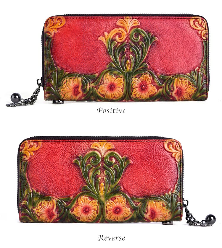 The Curator: Vintage Floral Embossed Leather Clutch