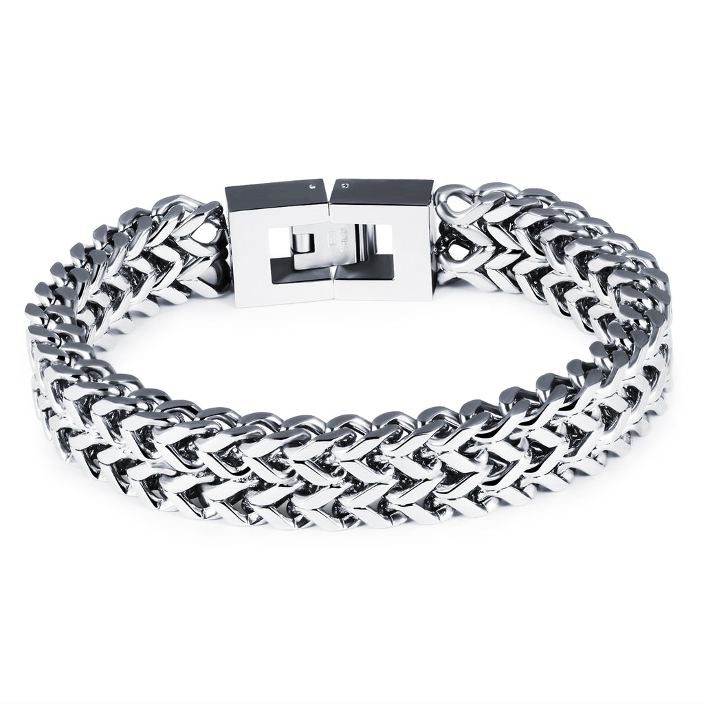 The Titan Bold: 12mm Industrial Titanium Steel Bracelet