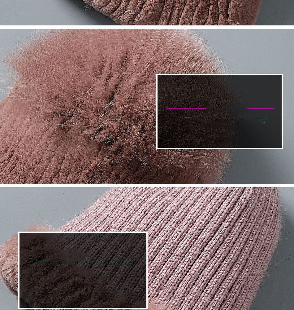 Velvet Frost: The Artisan Fur-Trimmed Knit Beanie