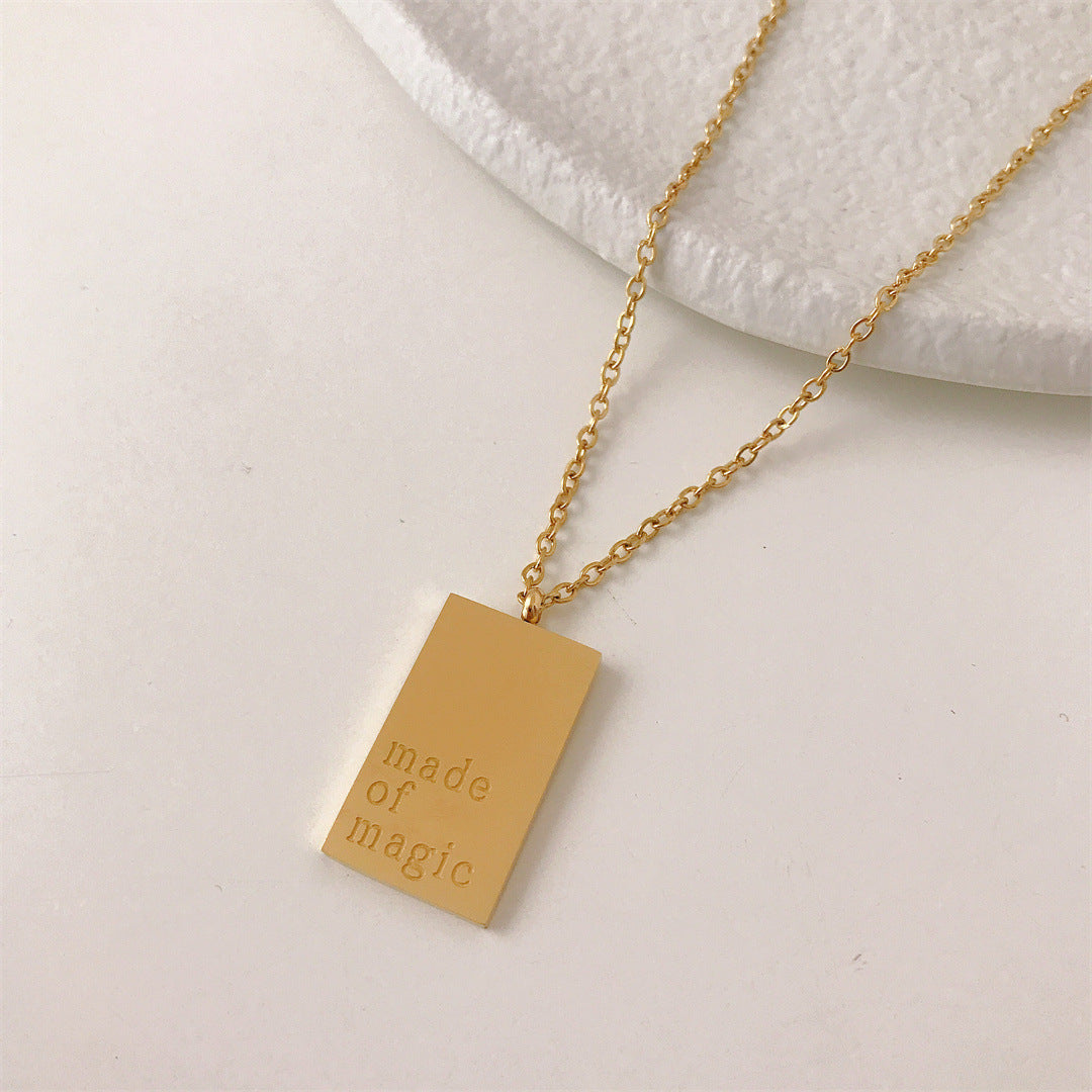 Inspirational Tag Pendant Necklace | Premium Titanium Collection