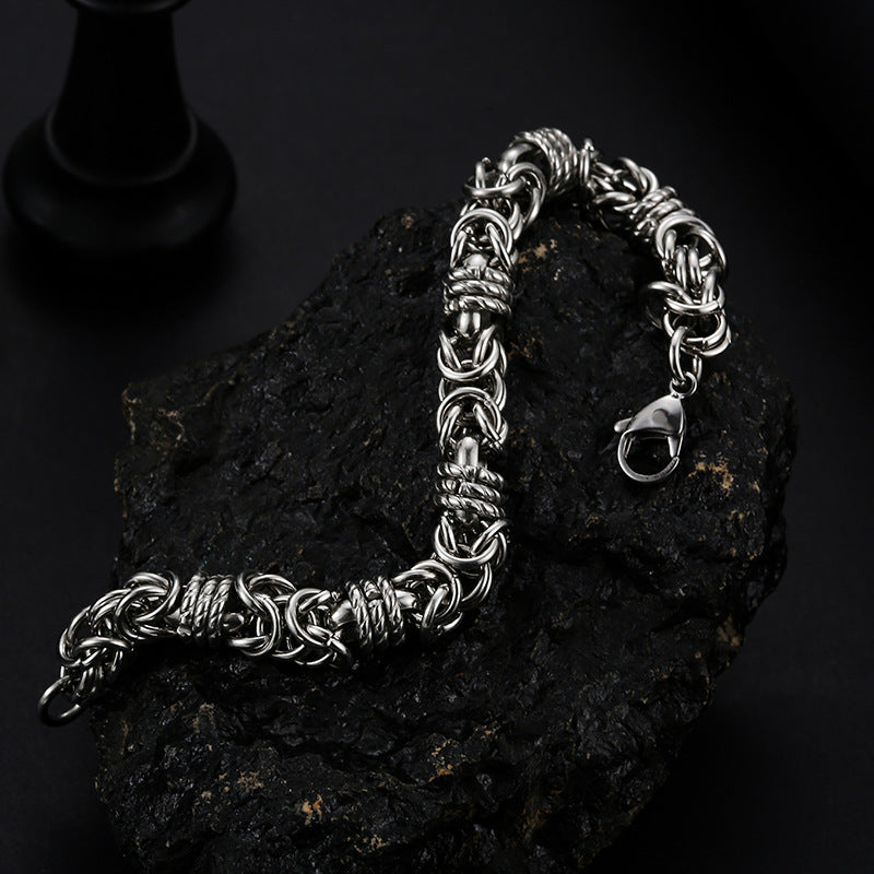 The Titanium Core: Polished Unisex Link Bracelet