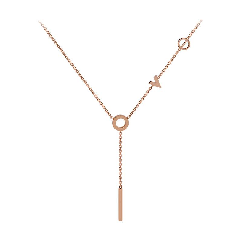 Women's alphabet titanium steel necklace