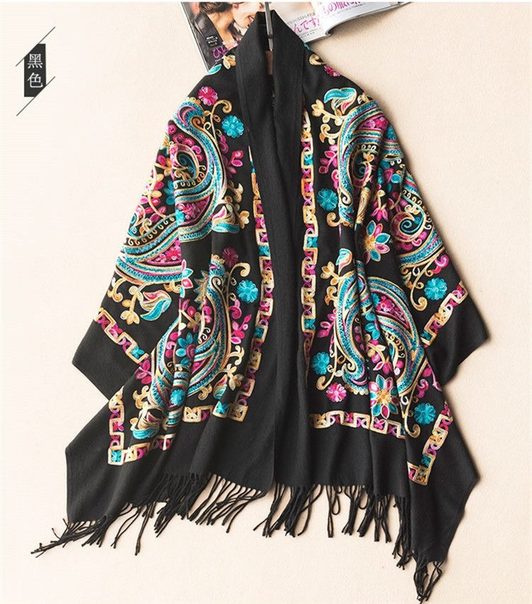 Coco Twoce Heritage Luxe: Ethnic Embroidered Statement Shawl