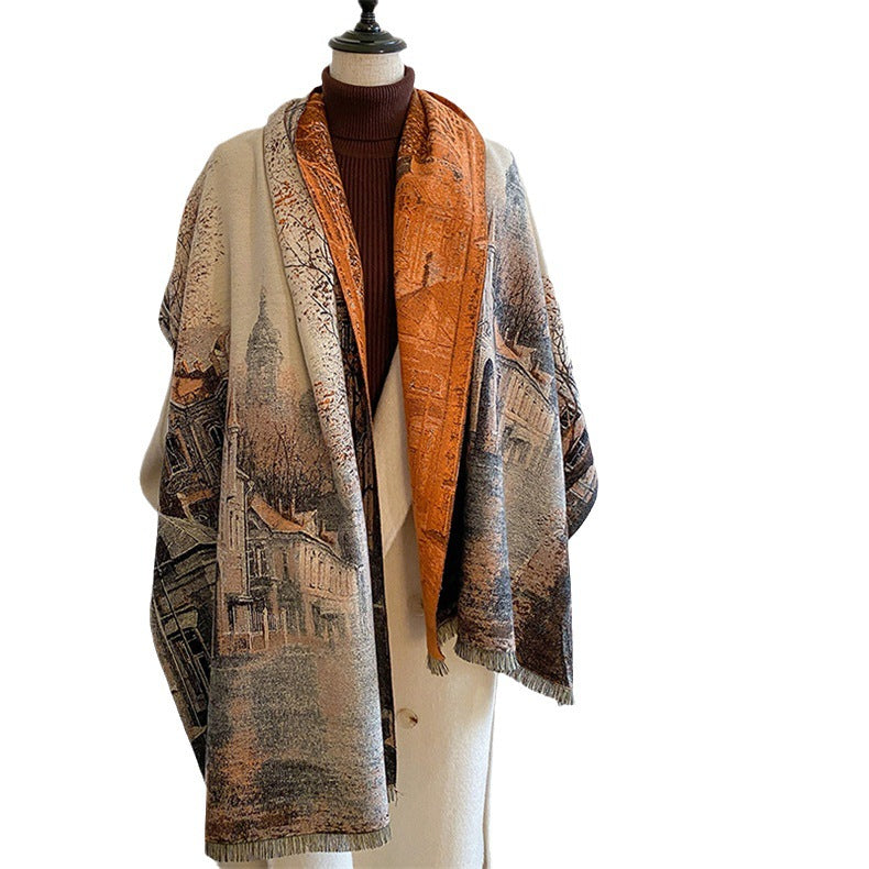 Nomadic Elegance: The Artisanal Jacquard Ethnic Shawl