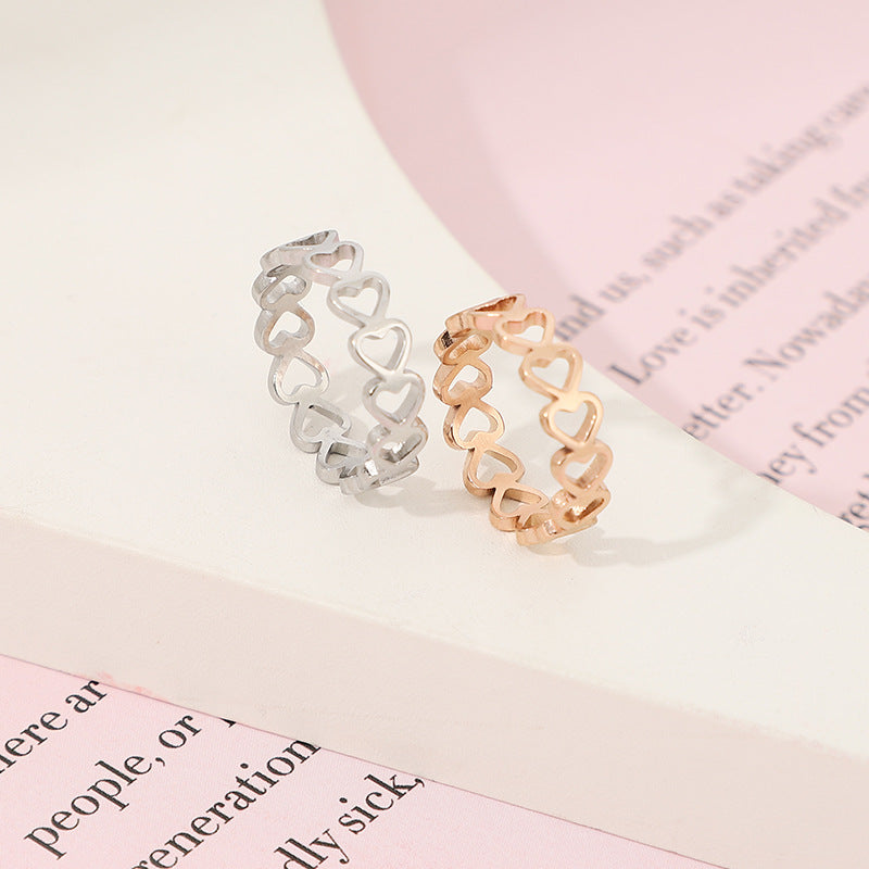 Celestial Love: Personalized Heart & Star Titanium Band