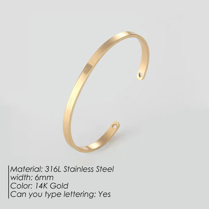 Pure Harmony: Smooth Titanium Couple’s Bangle