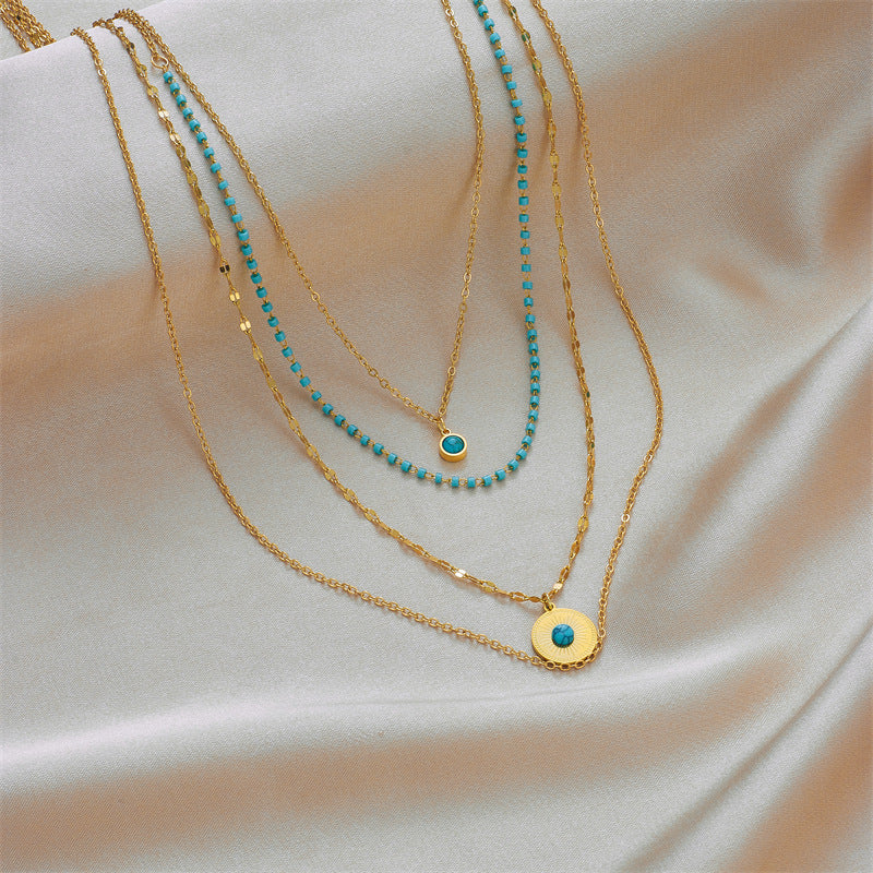 Irregular Geometric Round Necklace | Premium Titanium Collection