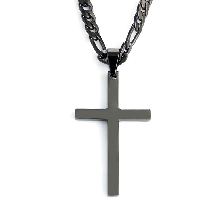 The Eternal Crest: Men’s Titanium Cross Necklace