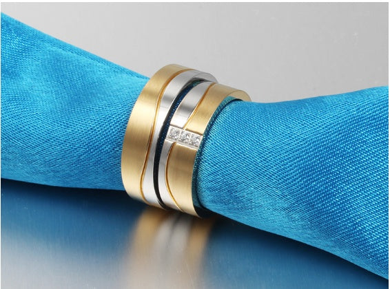 Eternal Bond: Titanium Steel Couple’s Promise Ring