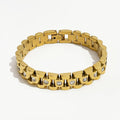 18K Gold Plated White Diamond Watch-Chain Bracelet