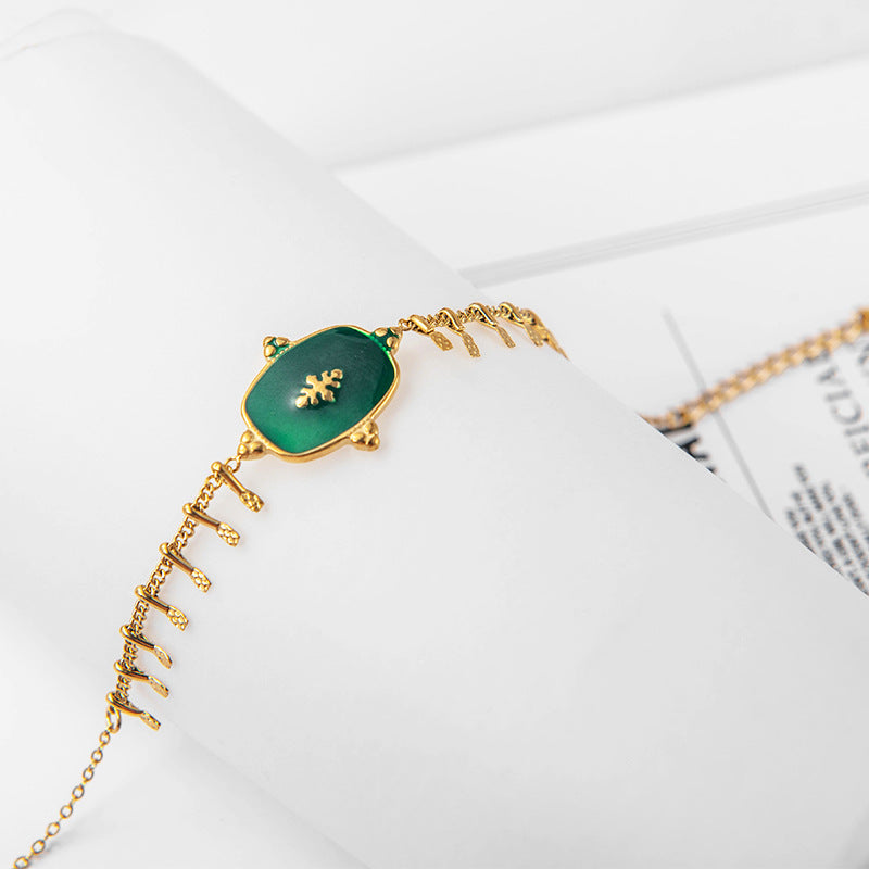 Artisan Prism: Drip-Glazed Geometric Titanium Bracelet