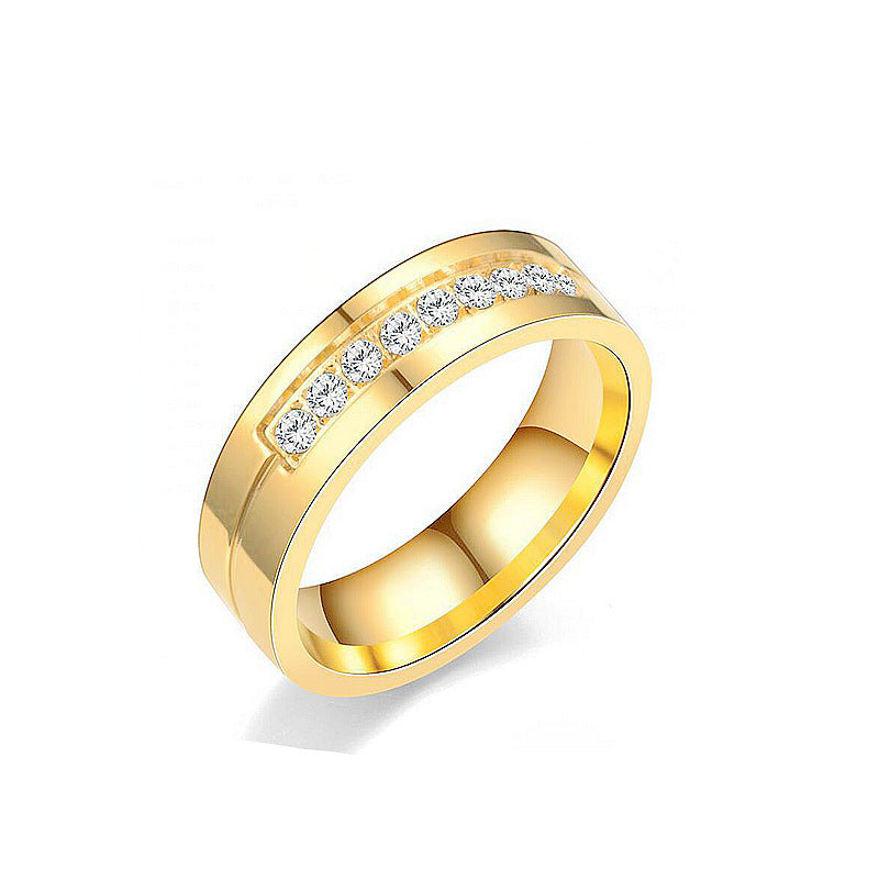 The Infinite Sparkle – Zirconia Inlaid Titanium Ring