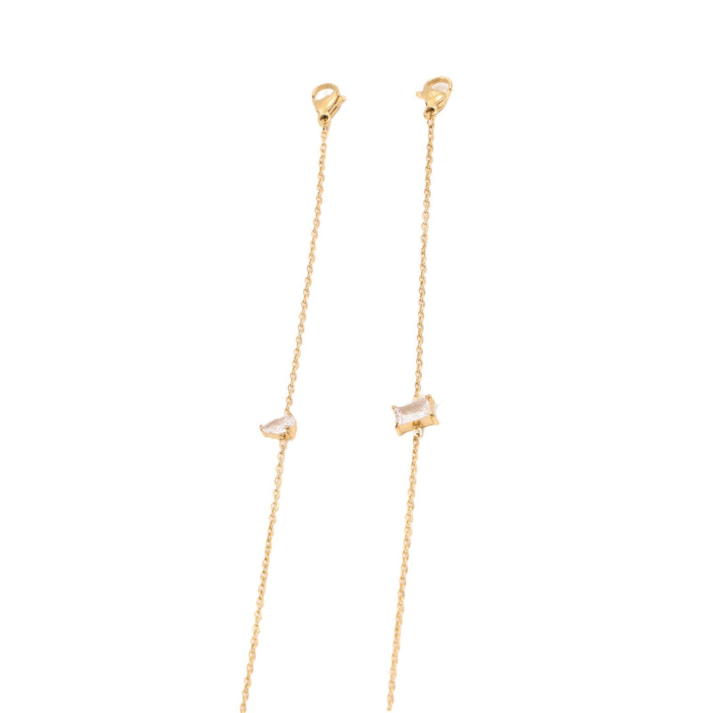 Radiant Geometry: The Zircon Inset Titanium Slim Bracelet