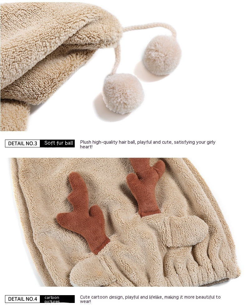 Teddy-Chic Quick-Dry: The Ultimate Coral Velvet Hair Wrap