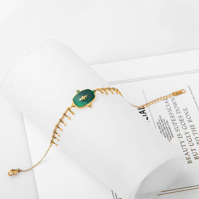 Artisan Prism: Drip-Glazed Geometric Titanium Bracelet