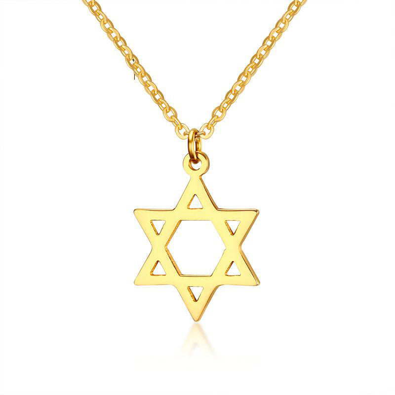 The Astral Star: Titanium Six-Pointed Necklace
