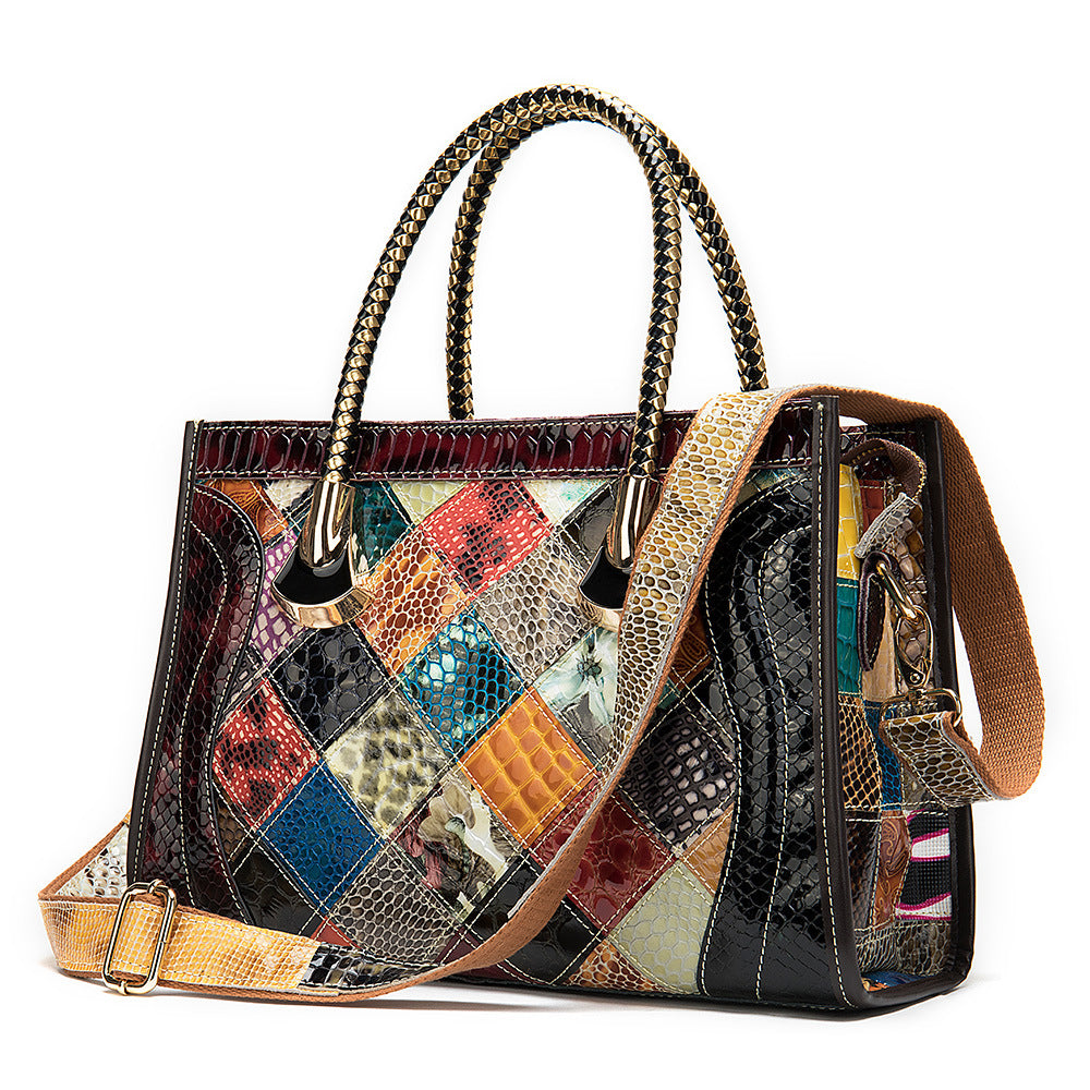 The Prism: Contrast Patent Leather Retro Bag