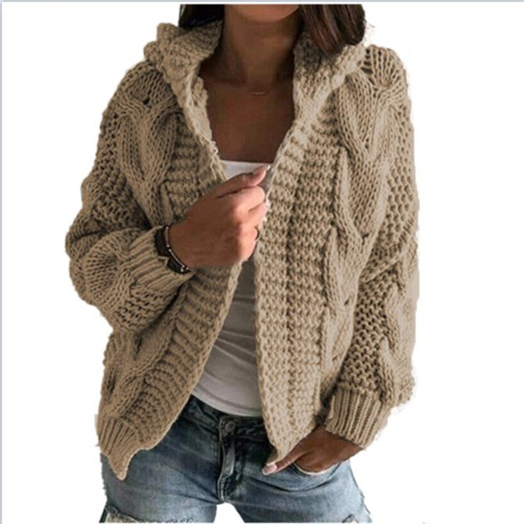 Coco Twoce Heritage Twist: British Style Chunky Knit Cardigan