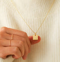Rectangular Titanium Steel Letter Necklace