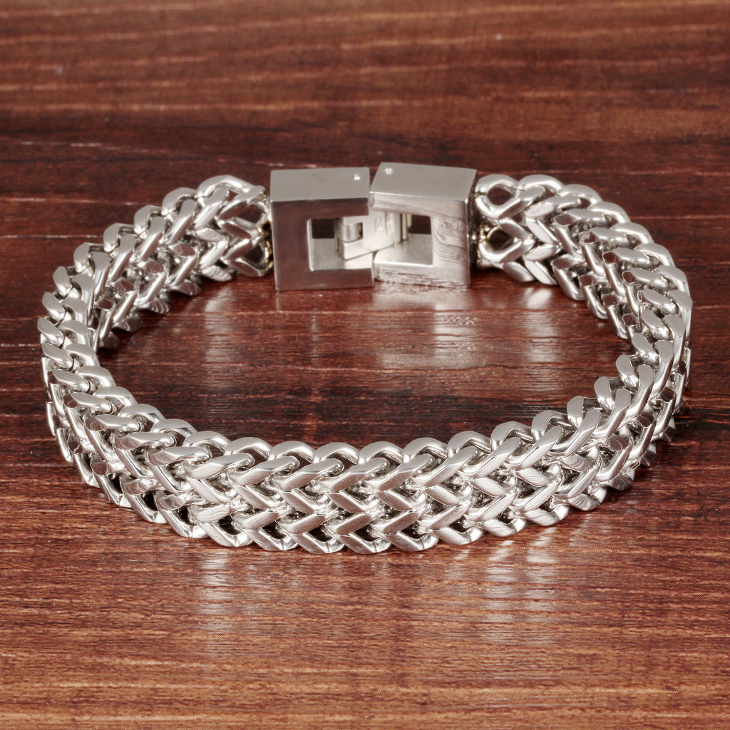 The Titan Bold: 12mm Industrial Titanium Steel Bracelet