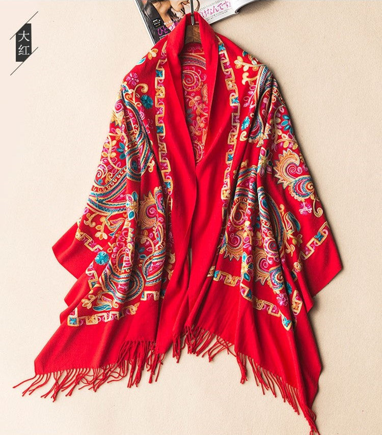 Coco Twoce Heritage Luxe: Ethnic Embroidered Statement Shawl