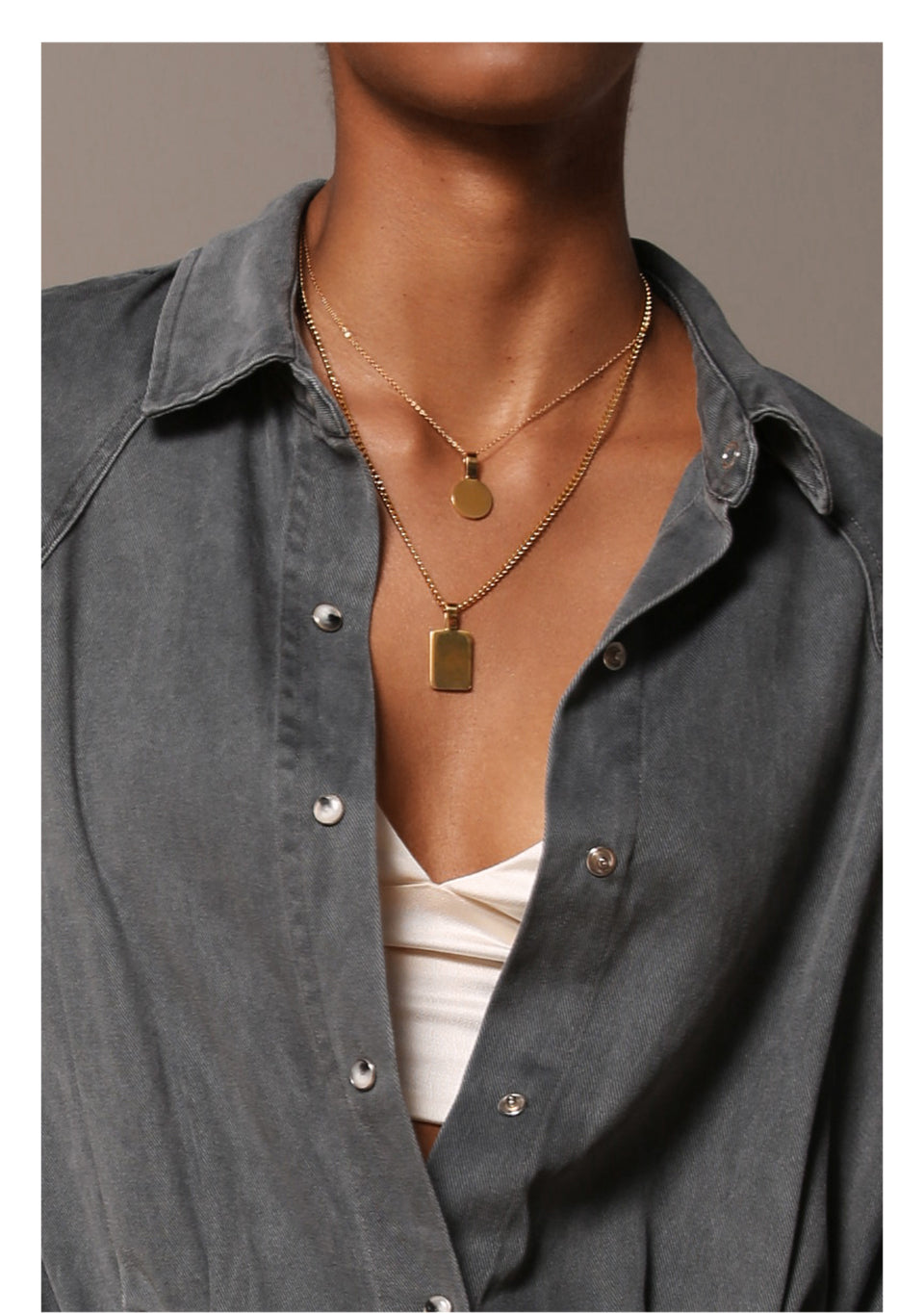Mirror titanium steel necklace pendant