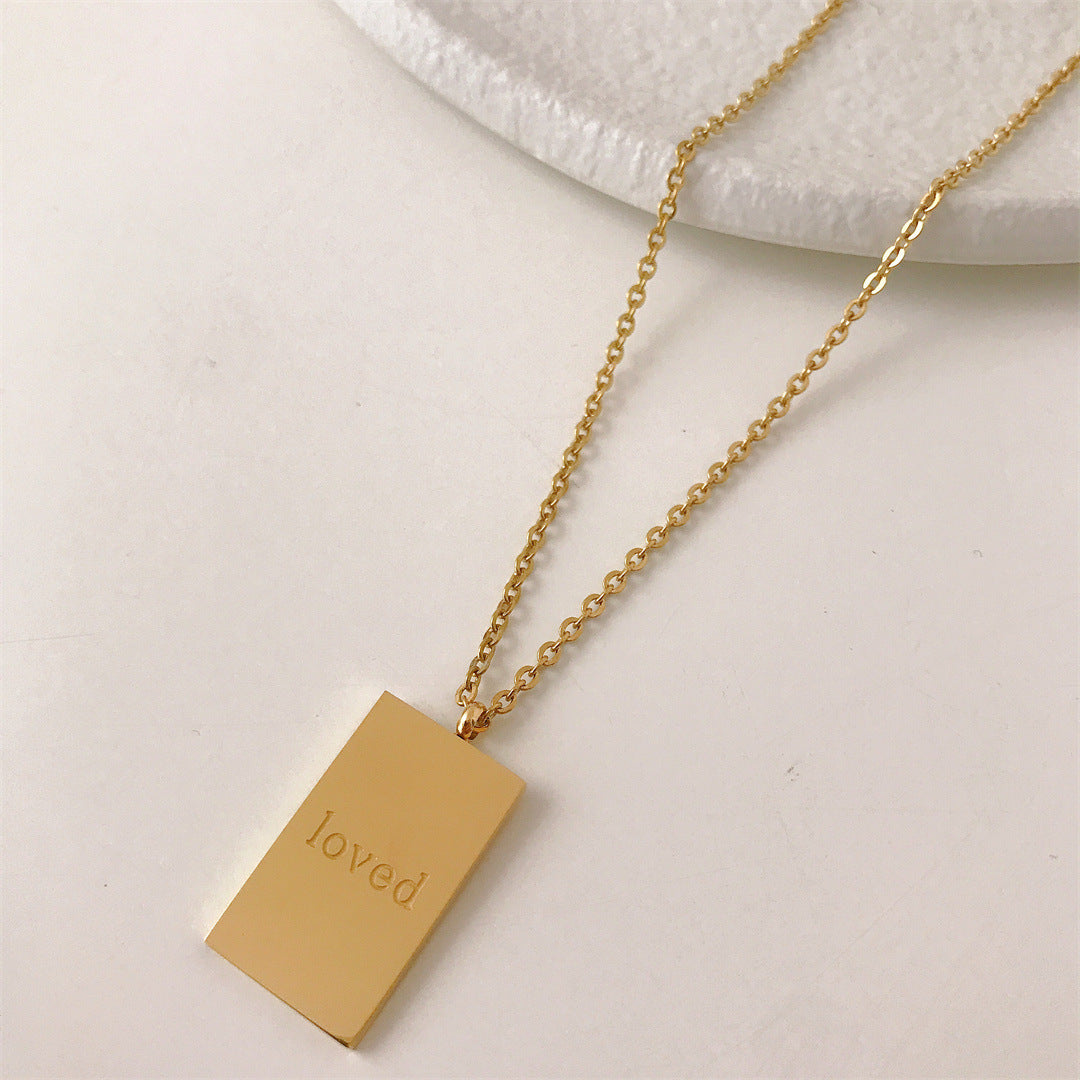 Inspirational Tag Pendant Necklace | Premium Titanium Collection