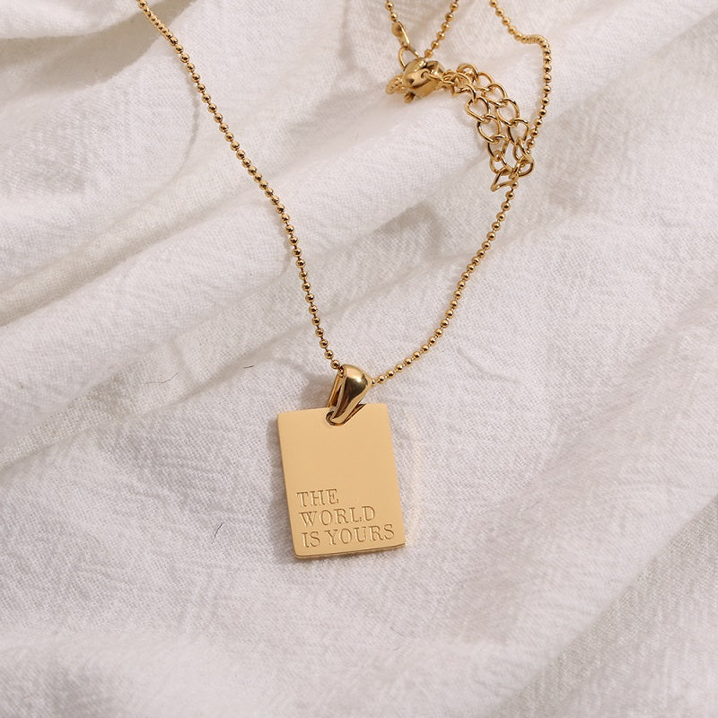 Inspirational Tag Pendant Necklace | Premium Titanium Collection