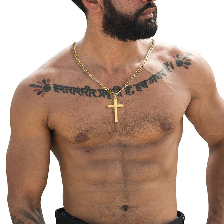The Eternal Crest: Men’s Titanium Cross Necklace