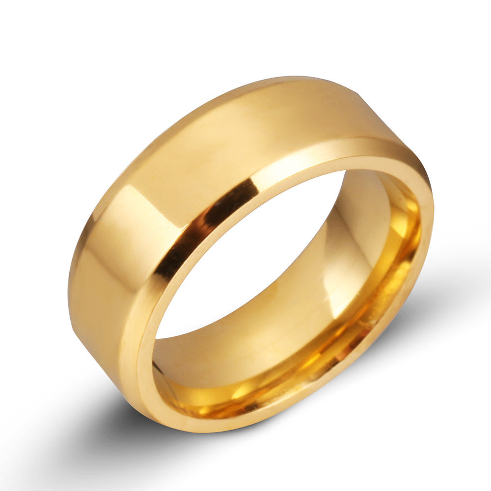 The Bold Edge: 8mm Geometric Square Titanium Band