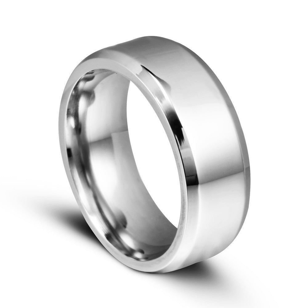The Bold Edge: 8mm Geometric Square Titanium Band