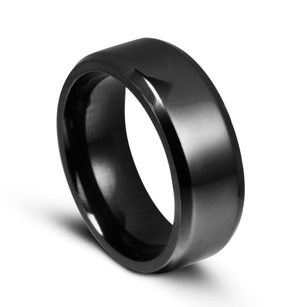 The Bold Edge: 8mm Geometric Square Titanium Band