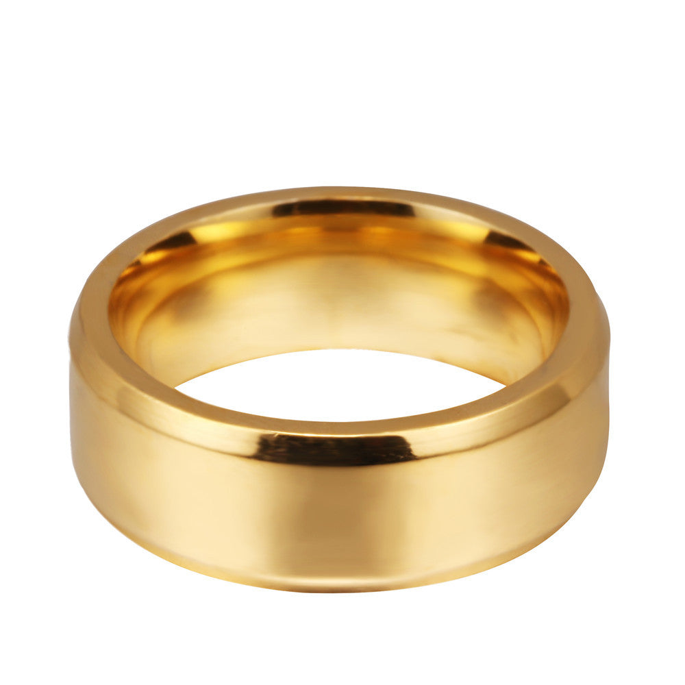 The Bold Edge: 8mm Geometric Square Titanium Band