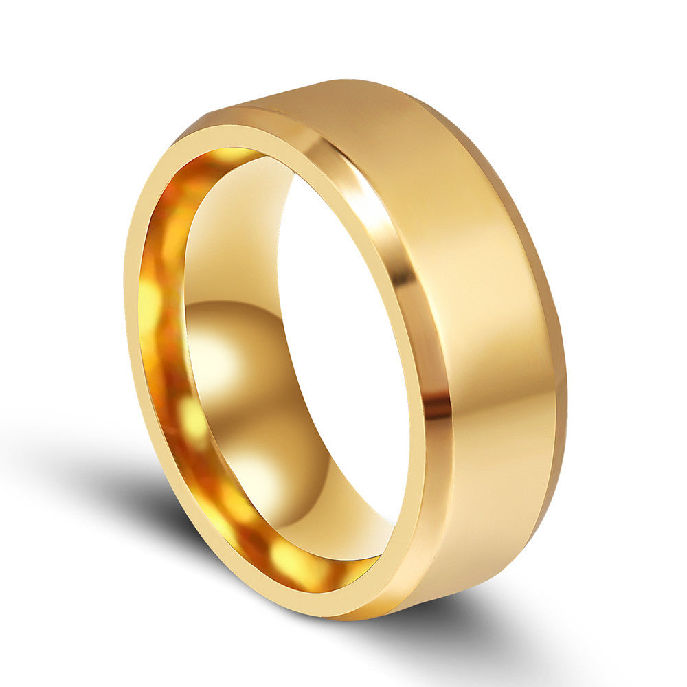 The Bold Edge: 8mm Geometric Square Titanium Band