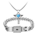 The Eternal Lock & Key: Titanium Steel Couple’s Set