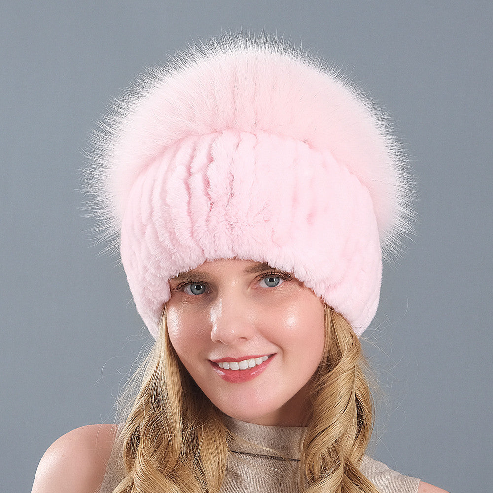 Velvet Frost: The Artisan Fur-Trimmed Knit Beanie