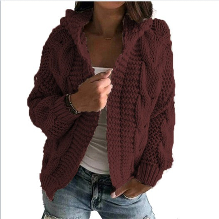 Coco Twoce Heritage Twist: British Style Chunky Knit Cardigan