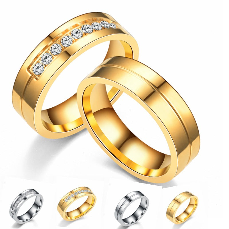 The Infinite Sparkle – Zirconia Inlaid Titanium Ring
