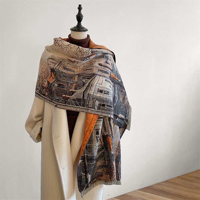Nomadic Elegance: The Artisanal Jacquard Ethnic Shawl