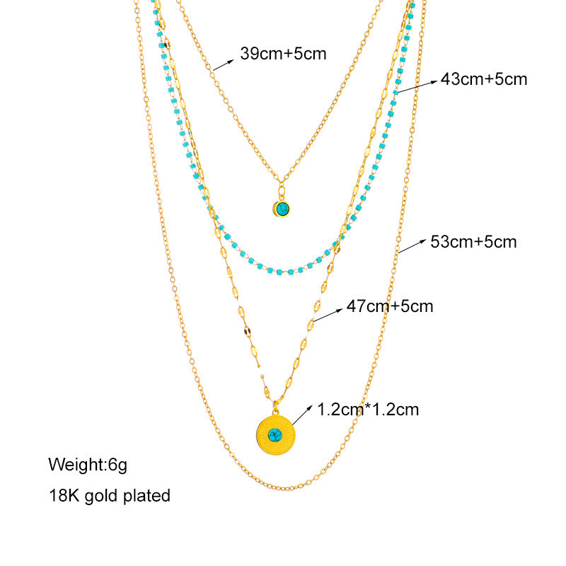 Irregular Geometric Round Necklace | Premium Titanium Collection