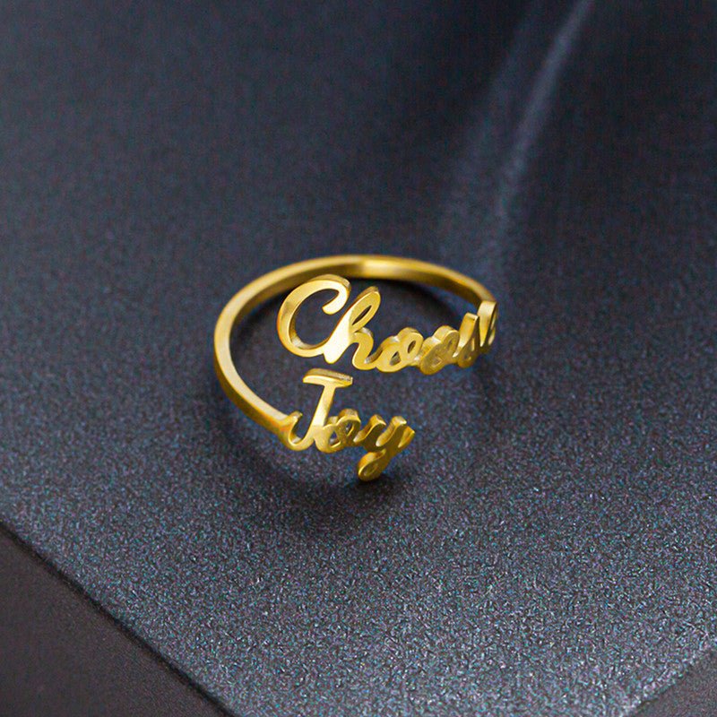 Fashion Letter Signature Titanium Ring