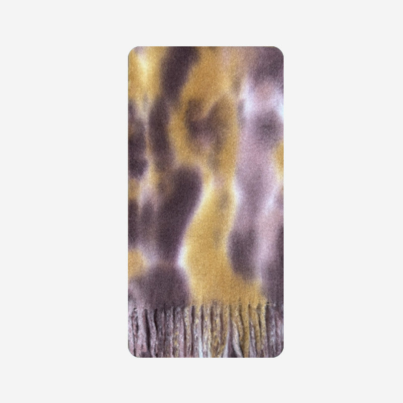 Artistic Flow: The Oversized Tie-Dye Winter Scarf