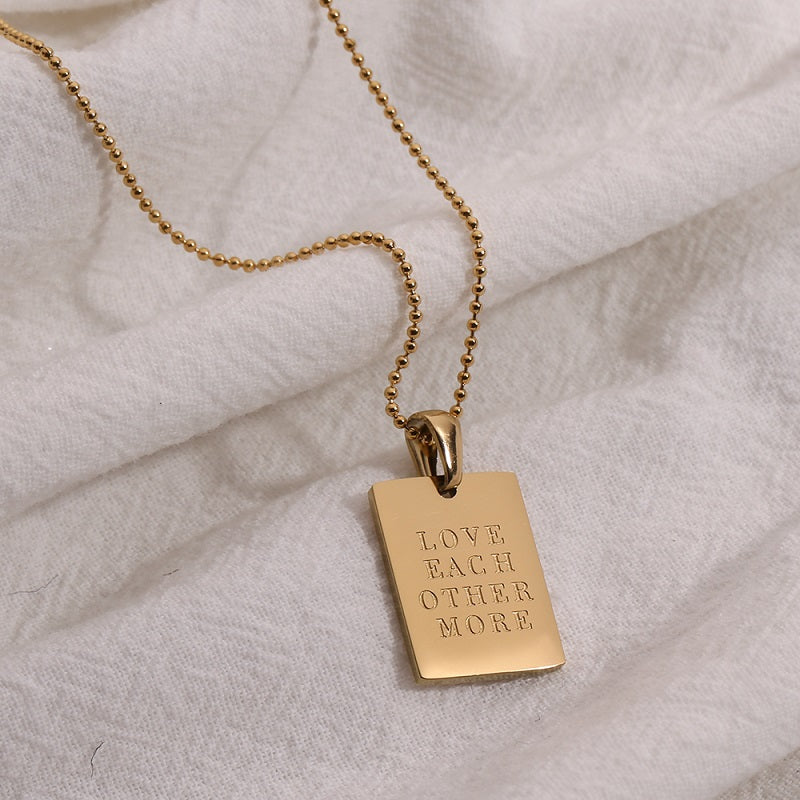 Inspirational Tag Pendant Necklace | Premium Titanium Collection