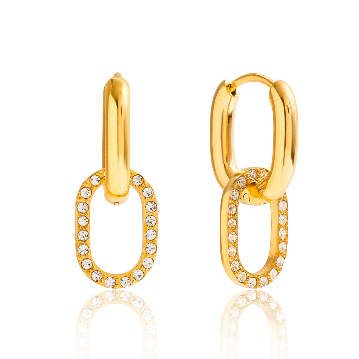 316L Zircon Buckle Hoop Earrings