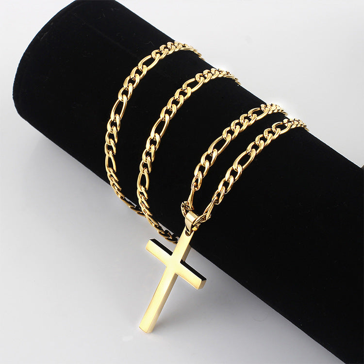 The Eternal Crest: Men’s Titanium Cross Necklace