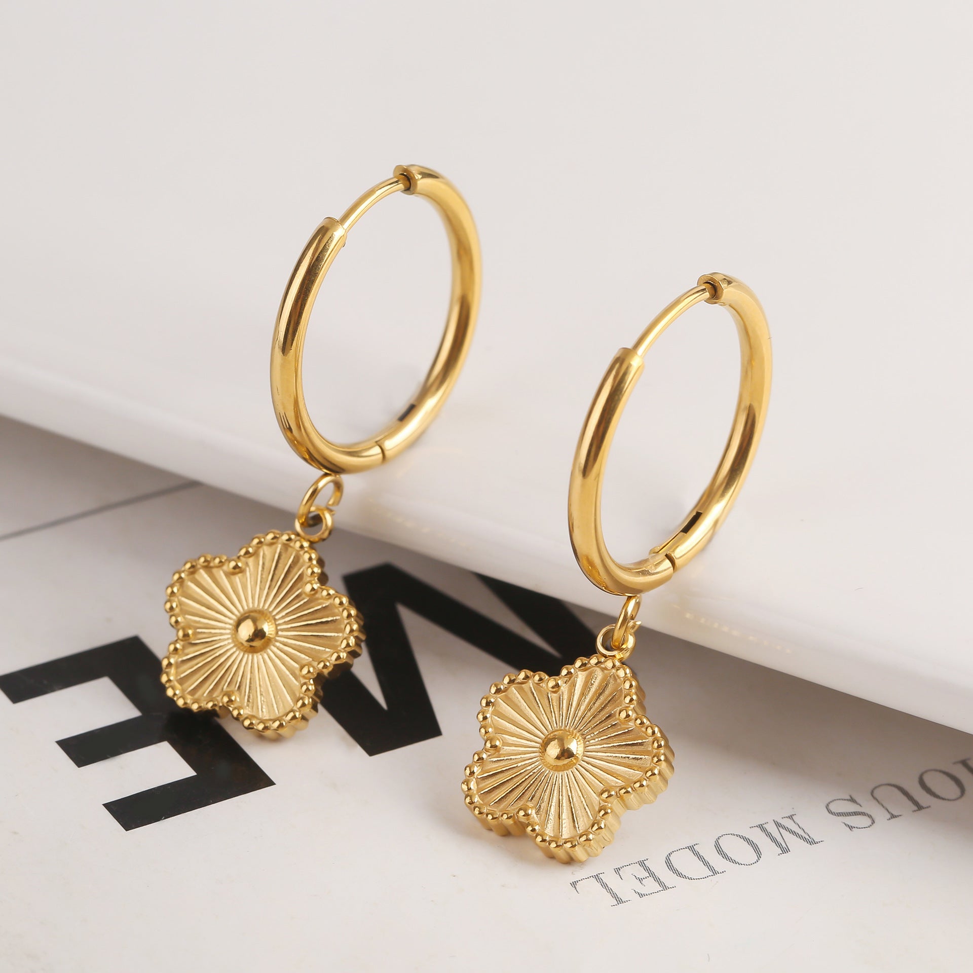 Eternal Bloom Gold: 18K Gold Plated 316L Stainless Steel Earrings