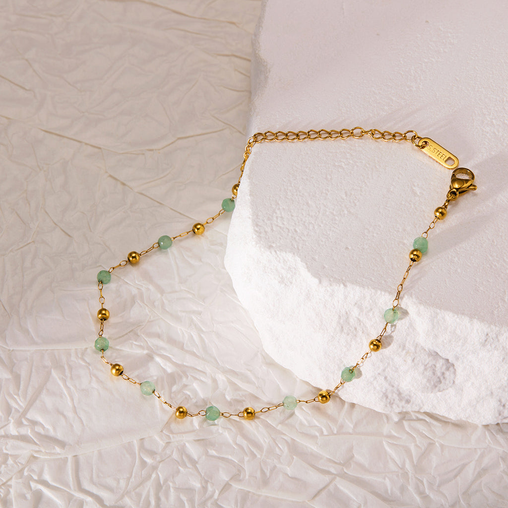 The Emerald Serenity – Handmade Natural Jade & Titanium Necklace